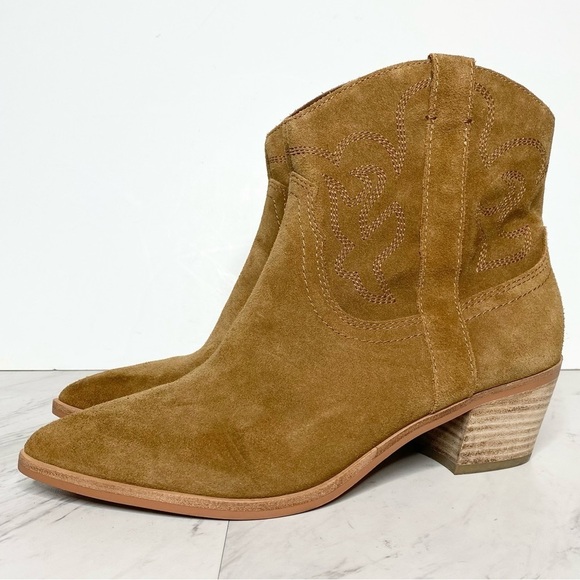 Dolce Vita Solow Brown Suede Western Bootie 9 1/2 - Picture 1 of 14